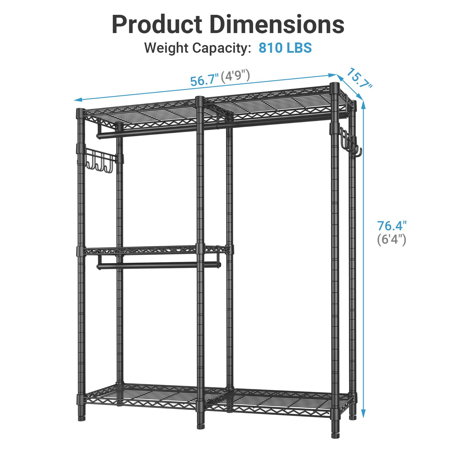 Amazon.com: VIPEK V4 Heavy Duty Clothing Rack for Hanging Clothes